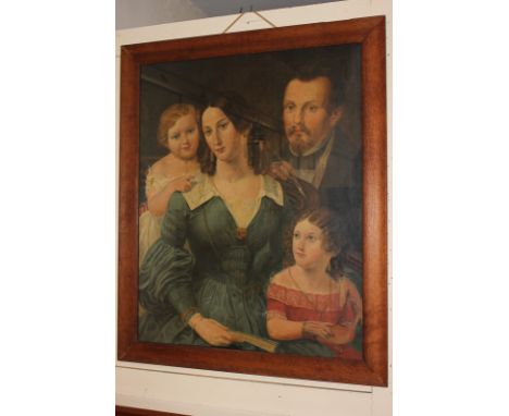 After Antonio Manuel da Fonseca (1796-1890), family portrait of mother, father and two young children, believed to be Jose Ci