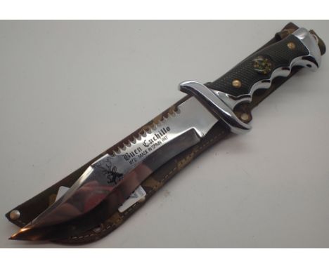 Buen Cuchillo Spanish hunting knife, canvas sheath with built in compass in handle   CONDITION REPORT:  POSTAGE: There are In