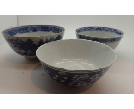 Three Chinese ceramic bowls