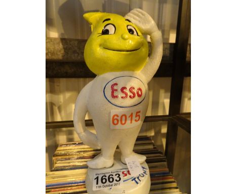 Cast iron Esso man money box, H: 25 cm