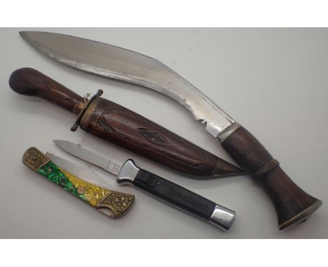 Kukri and three other knives   CONDITION REPORT:  POSTAGE: There are International restrictions on the shipment of this item.
