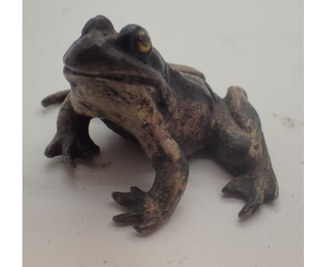 After Franz Bergmann cold painted bronze frog, L: 6 cm