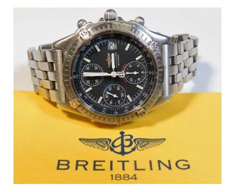 A gents stainless steel Breitling Blackbird A13350 chronograph wrist watch, with paperwork &amp; original padded case, watch 