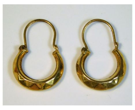 A pair of 9ct gold earrings, light bump to one, 1g