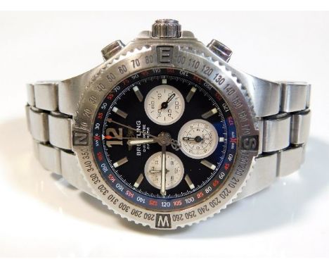 A gents stainless steel Breitling A39362 chronograph wrist watch, no paperwork, original padded case, watch case 50mm wide, 2