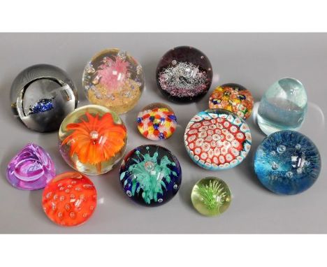 A quantity of mixed paperweights including five Caithness, one limited edition