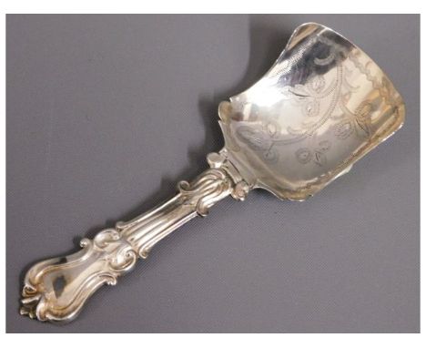 An 1858 George Unite &amp; Sons Birmingham silver caddy spoon 8.3g, 3.75in long 
