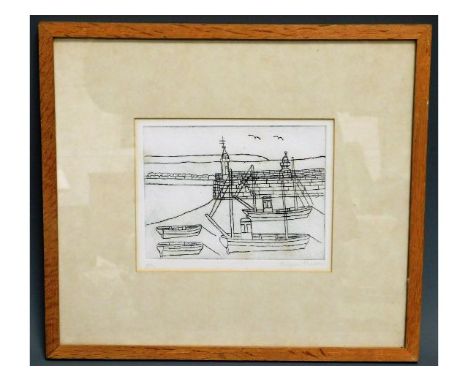 A 1971 Bryan Pearce limited edition lithograph, 9/30, of St. Ives harbour, Cornwall, image size 7in x 5.5in, signed in pencil