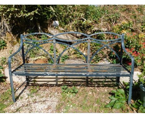 A heavy solid metal garden bench 71.25in wide 