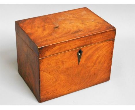 An early 19thC. walnut tea caddy 8in wide x 6.25in high x 5.5in deep