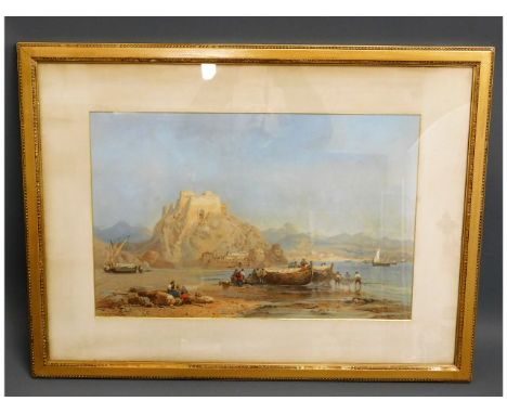 A large framed Mediterranean print 