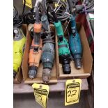 (4) 3/8" Drills, Up To 3/8": (1) Black & Decker, (2) Makita, & (1) Metabo