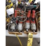 (4) Milwaukee Corded Impact Wrenches: (1) 3/4" & (3) 1/2"