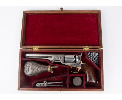 A 6 shot .36" Civil War Period Colt Model 1851 Navy percussion revolver, number 175589 (1864), with New York US America addre