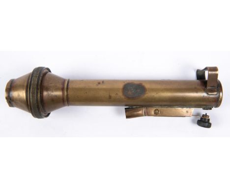 A WWII brass signalling torch, by Shimwell Alexander and Co, morse tapper key, marked with broad arrow etc. GC £20-40 