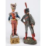 A porcelain figure of a Napoleonic Polish Lancer, 12", base marked with Imperial "N"; also a painted