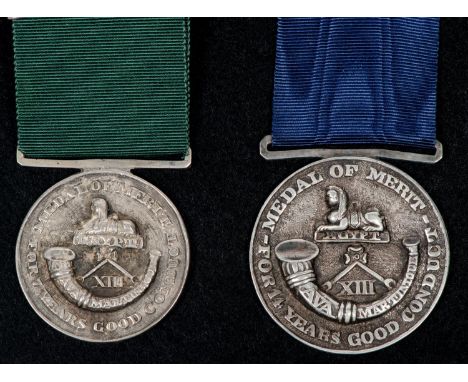 13th (1st Somersetshire) Regt of Foot c 1830 silver cast and chased medal, obverse Sphinx with honour Egypt above bugle inscr