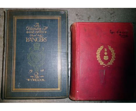 "A History of the Fifth (Royal Irish) Lancers", by W T Willcox, 1908, with coloured plates and maps, GC (some foxing, spine f