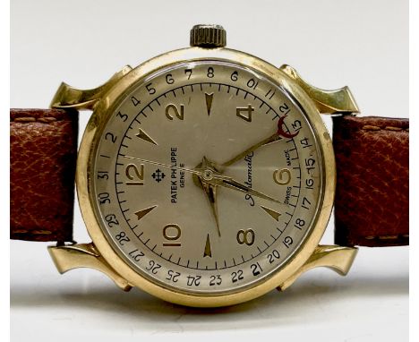 A gentleman's automatic watch with spurious makers name in gold plated case with sweep seconds and calendar outer ring Diamet