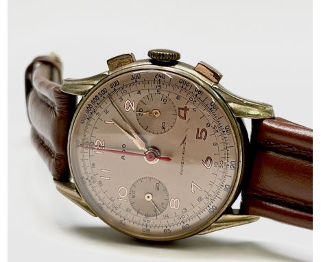 An Ado gold plated chronograph wristwatch Diameter 35.1mm 40.8gm including strap.
The Phil Wadsworth Watch Collection
Conditi