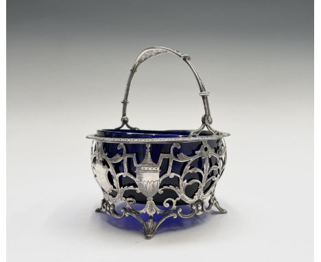 A silver sugar bowl by Goldsmiths &amp; Silversmiths Co Ltd, pierced and engraved in revivalist style, London 1916 3.65oz, 11