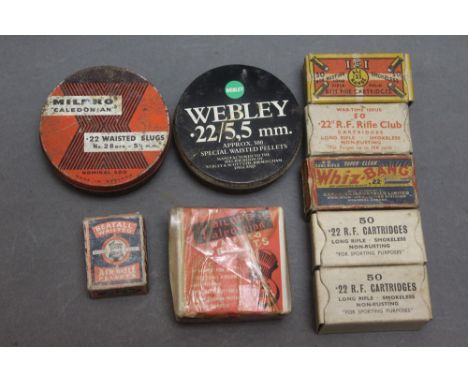 Four vintage tins/boxes of air rifle pellets, to include Beatall waisted No. 1 bore air rifle pellets, manufactured by Lanes 