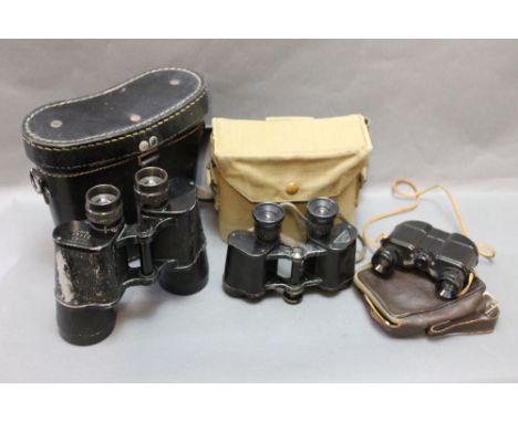 A pair of Nazi German World War II binoculars, (possibly Carl Zeiss) marked Dienstglas 10 x 50.  Serial No. 23441 BLC Fluss i
