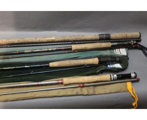 A Dreman medium feeder rod in three sections, 11' 6", together with a Shakespeare Century trout fly rod, in two sections, 2.7