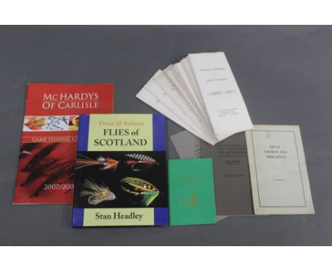 Twenty six books, leaflets, sample cards etc, to include McHardy's of Carlisle 2007 &amp; 2008 fishing catalogue and a quanti