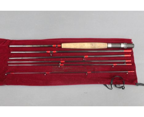 A Shakespeare Deluxe Travel trout fly rod, in six sections, 2.70 m, Line 6-7.