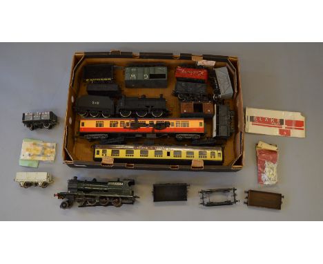 O Gauge. Mixed lot. Includes kit built 2-8-0 locomotive without tender, Lima 4F & coaches, with kit built wagons. Overall F s