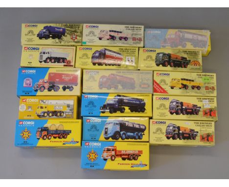 Sixteen boxed Corgi Classics truck models including 16302 'Esso' Scammell Highwayman Tanker, 27901 'Vaux' Atkinson Tanker  an