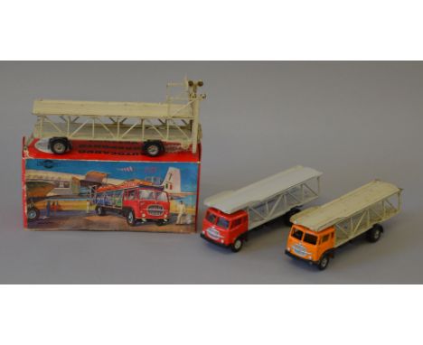 A boxed  Mercury No. 99 Car Transporter in 1:43 scale, G+ in F/G box with some staining and tears together with an unboxed ex