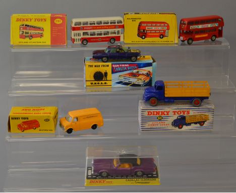 A small group of boxed models by Dinky, Corgi and Budgie including a 931 Leyland Comet Lorry, a John Gay 410 Bedford Van in B