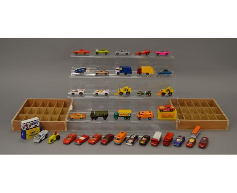 36  Matchbox smaller scale diecast models including  1-75 series Superfast and Regular Wheel models, mostly unboxed, overall 