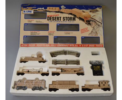 O Gauge. K-Line. Operation Desert Storm train set. VG, in F box tears to corners.
