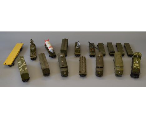 O Gauge. Lionel & K-Line. Diesel locomotive & power car, together with assorted military liveried rolling stock.