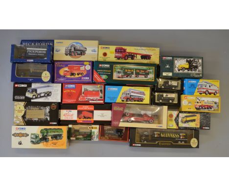 Twenty two  boxed Corgi, Matchbox and Lledo van and  truck models, in various scales, including 74403 Citroen 55 Grande Echel