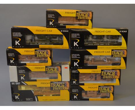 O Gauge. K-Line. 9 x Operation Iraqi assorted rolling stock. VG boxed.