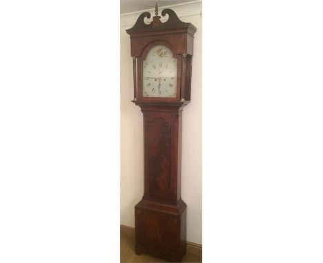 Antique 8 Day Arch Dial Mahogany Cased Grandfather Clock 
