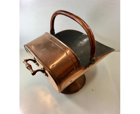 Vintage Copper Coal Scuttle 