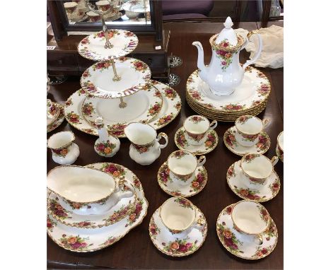 Large Extensive Royal Albert Old Country Rose, Tea,Coffee and Dinner Service 56 Pc