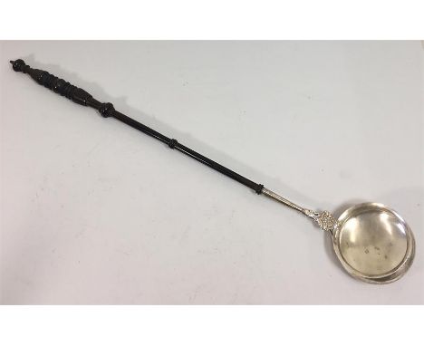 William IV Scottish Silver Toddy Ladle with Turned wood Handle Hallmarked Glasgow 1832 Attribuated to Henry Downs 