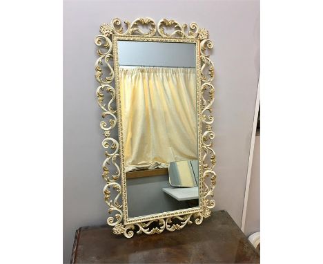 Large Vintage Ornate Painted Mirror measures approx  42ins by 23ins 