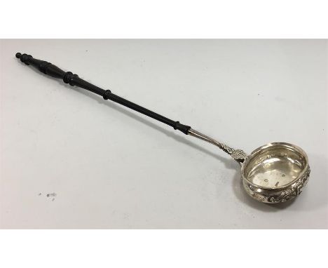 William IV Scottish Silver Toddy Ladle grape lef Decoration with Turned wood Handle Hallmarked Glasgow 1832 Maker J.& WM 