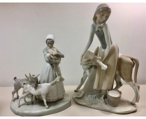 2 large china Figures includes LLadro &  Nao in good condition 