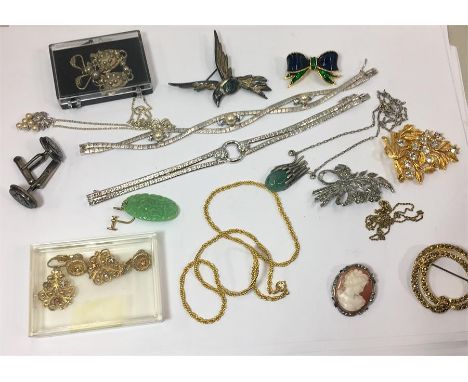 Large box of vintage and later costume jewellery