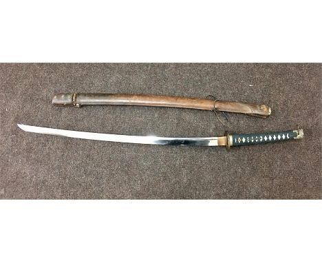 WW2 Japanese Army Samurai Officer Signed Sword possibly earlier blade signed on handle,  there are very minor nicks to the bl