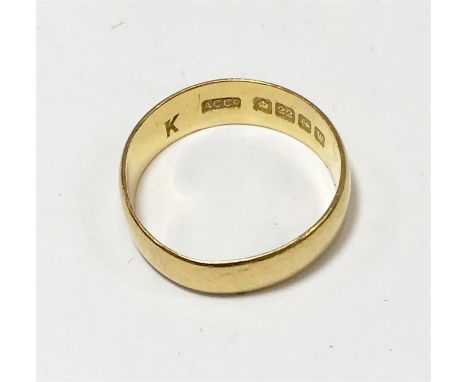 22ct gold Wedding Ring weight 2.5g