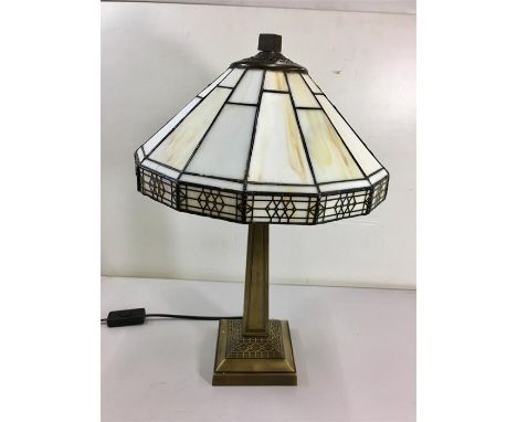 Art Deco Style Tiffany Style  Shade Lamp measures approx 15ins tall 